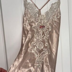 Luxurious Satin Chemise with Lace Detailing